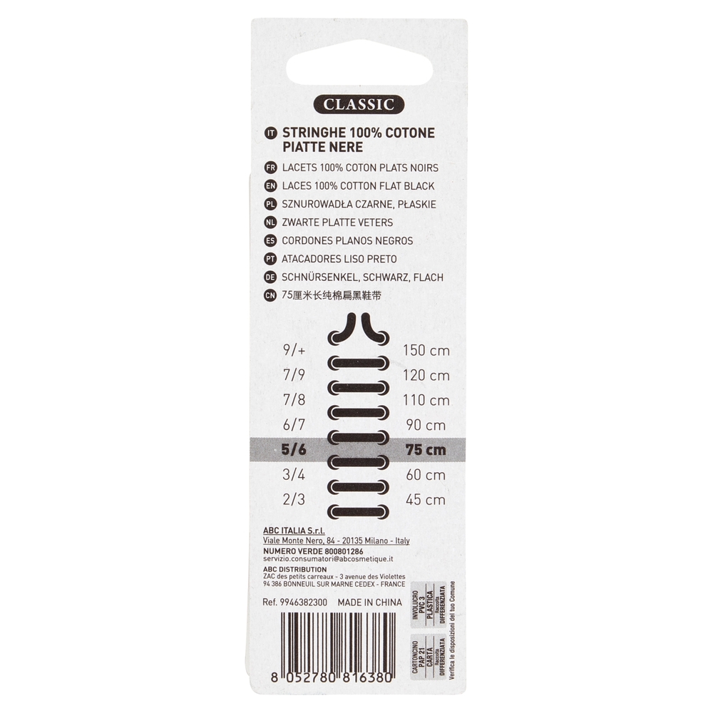 Shoes'Xpert Classic Piatte Nere 75cm 5/6 2 Paia